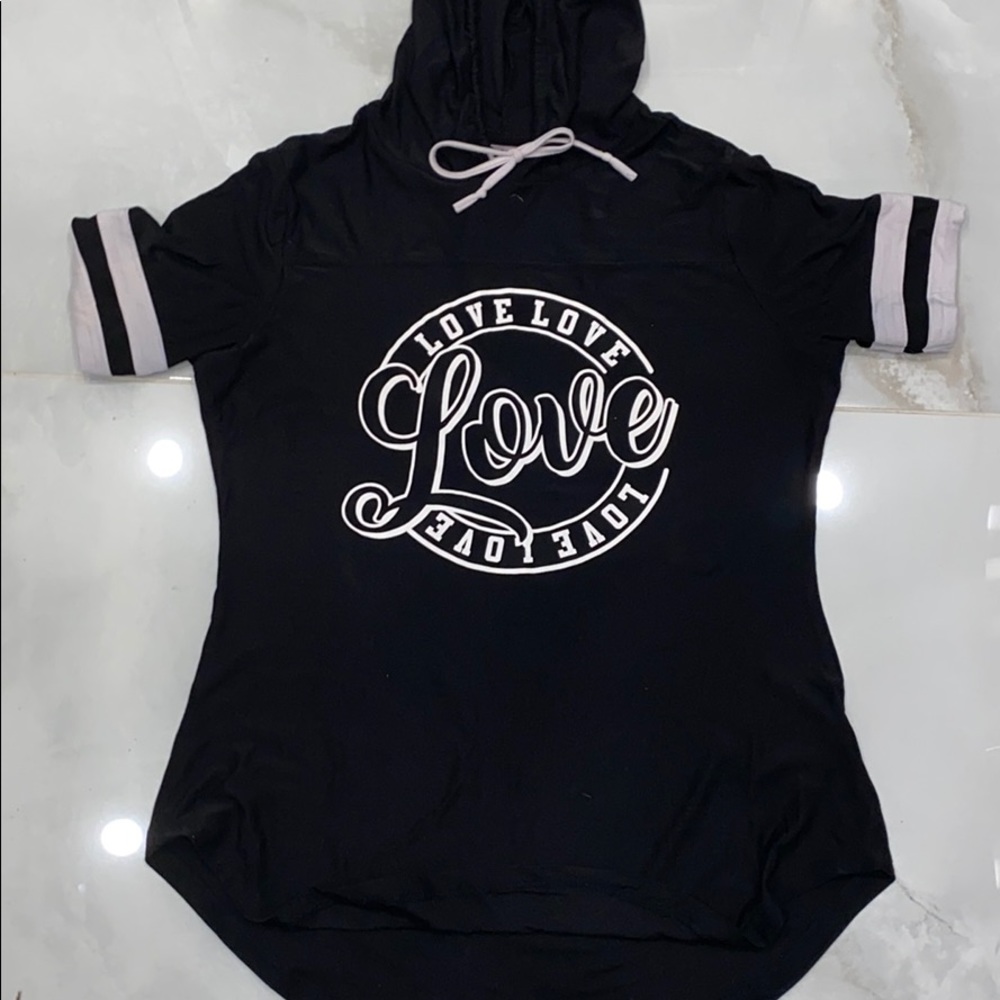 Black tank top with hood